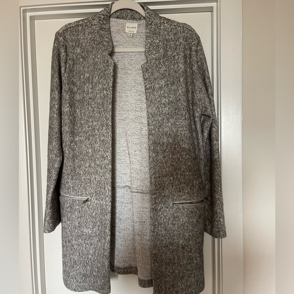 Ellison | grey sweater jacket | size M